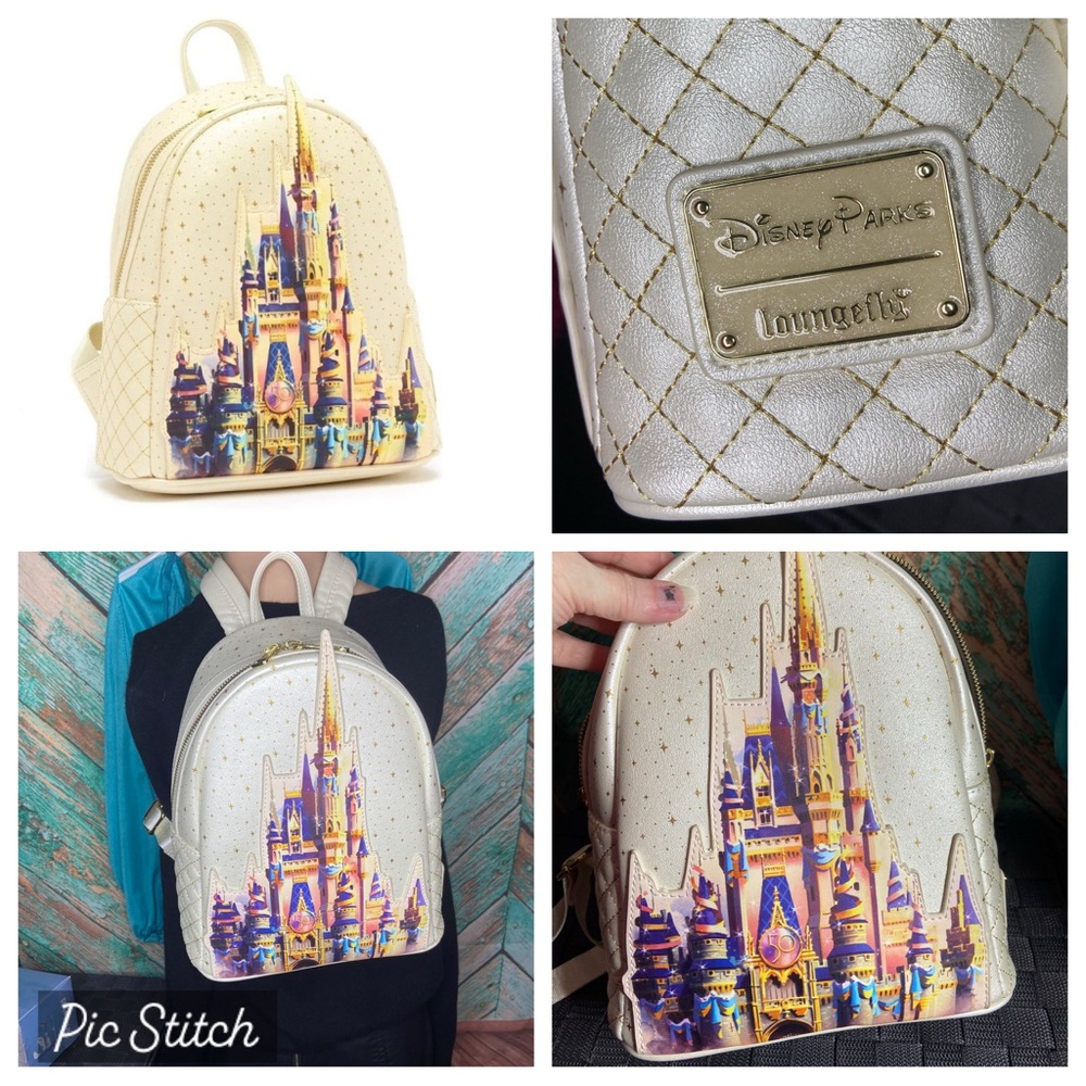Disney Parks Loungefly 50th Anniversary 2021 Magic Kingdom Castle Mini Backpack